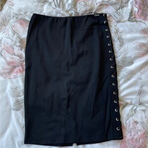 Guess Black Pencil Skirt with Eyelet Accents